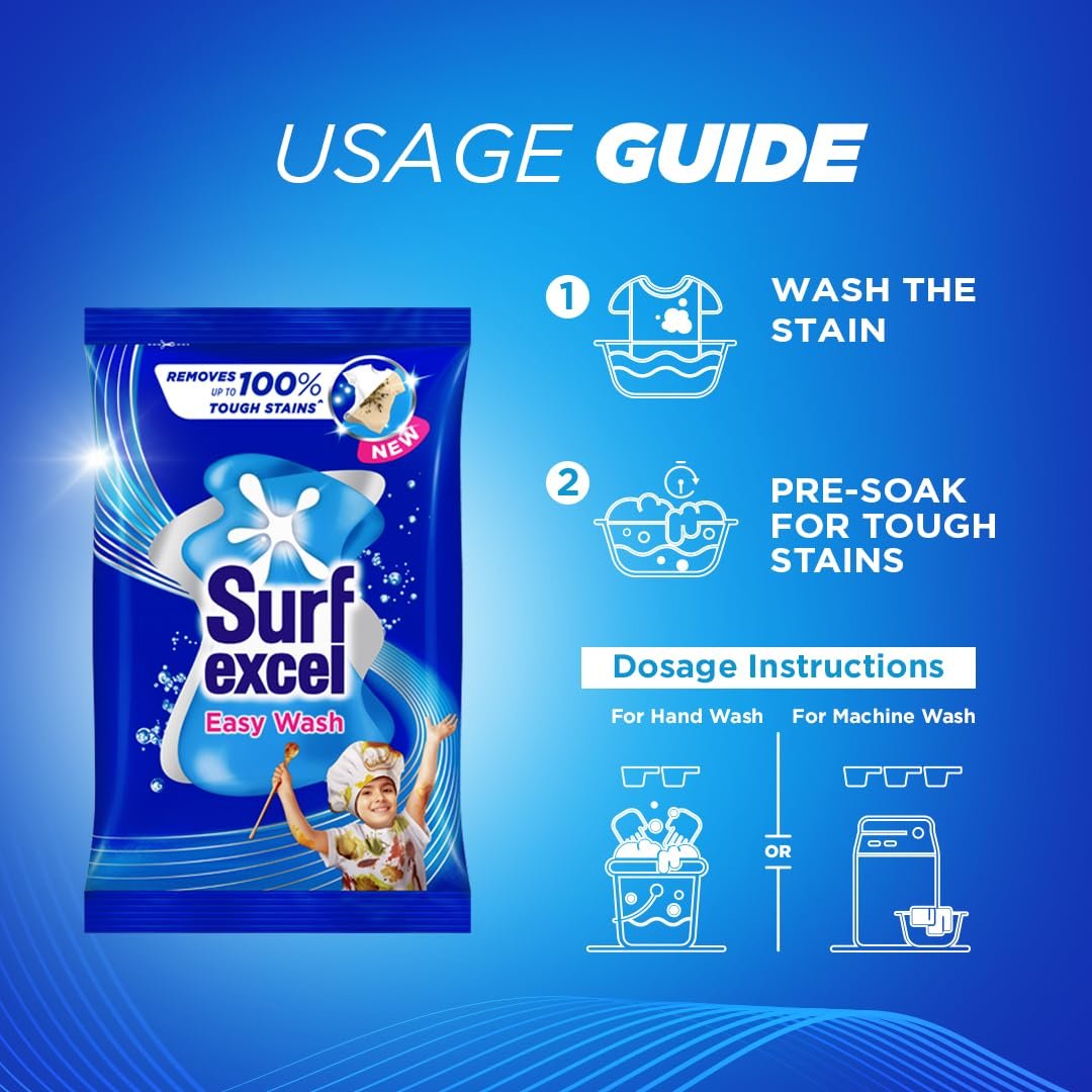 7 kg Surf Excel Easy Wash Detergent Powder | Superfine Washing Powder | Dissolves Easily & Removes Tough Stains | Suitable for all Washing Machines - View 2